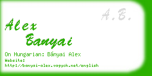 alex banyai business card